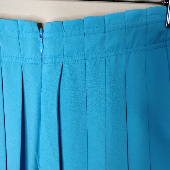 J.Crew Pleated Midi Skirt Knife-Pleat High Waist Preppy Cerulean Blue Sz 4 - Picture 5 of 7